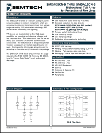 SMDA15CN-5TE datasheet: Bidirectional TVS array SMDA15CN-5TE