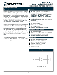 SD12TG datasheet: Single line TVS diode SD12TG