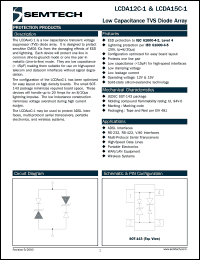 LCDA15C-1TC datasheet: Low capacitance  TVS diode array LCDA15C-1TC