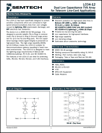 LC04-12TE datasheet: Dual low capacitance  TVS array LC04-12TE