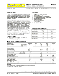 MP55C-3.3-2.8 datasheet: Pentium processor voltage regulator module MP55C-3.3-2.8