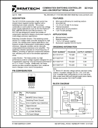 SC1134CT-3.3DB datasheet: 3.3V combination switching controller and  low dropout  regulator SC1134CT-3.3DB