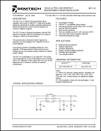 SC1124.0CSK.TR datasheet: 4.0V 105mA ultra low dropout micropower linear  regulator SC1124.0CSK.TR