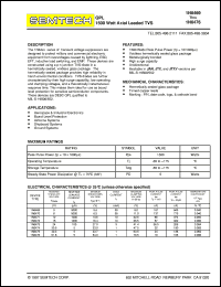 1N6474 datasheet: QPL 1500 watt axial leaded TVS 1N6474