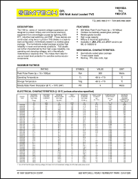 1N6116A datasheet: QPL 500 watt axial leaded TVS 1N6116A