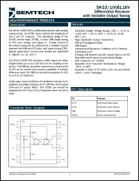 SK10EL16VU datasheet: Differential receiver SK10EL16VU