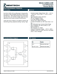 SK10EL11WMS datasheet: 1:2 differential fanout buffer SK10EL11WMS