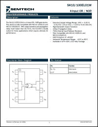 SK10EL01WU datasheet: 4-input OR/NOR SK10EL01WU