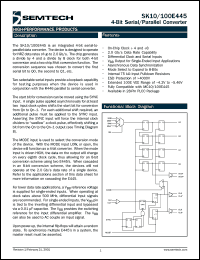 SK100E445PJ datasheet: 4-bit serial/parallel converter SK100E445PJ