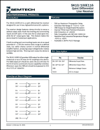 SK10E116PJT datasheet: Quint differential line receiver SK10E116PJT