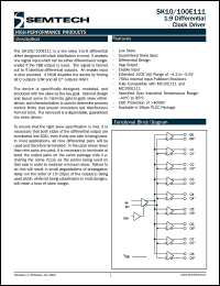 SK100E111PJT datasheet: 1:9 differential clock driver SK100E111PJT