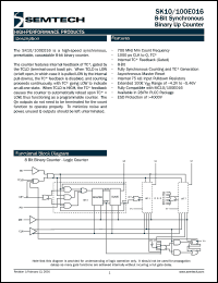 SK100E016PJT datasheet: 8-bit synchronous binary up counter SK100E016PJT