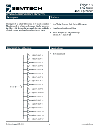 EVM118AHF datasheet: Low skew clock spreader EVM118AHF