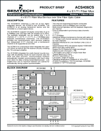 ACS4060 datasheet: 4 x E1/T1 fiber mux ACS4060