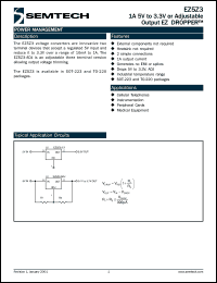 EZ5Z3-SADJTR datasheet: 1A 5V to 3V or adjustable  output EZ dropper EZ5Z3-SADJTR