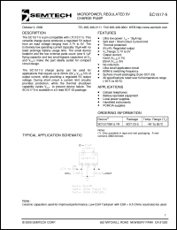 SC1517ISK-5.TR datasheet: Micropower, regulator 5V charge pump SC1517ISK-5.TR