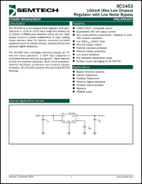 SC1453-33ISKTR datasheet: 150mA ultra low dropout regulator SC1453-33ISKTR