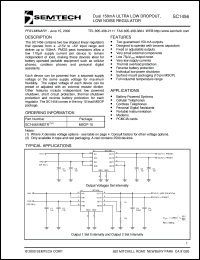 SC1456-3.0IMSTR datasheet: Dual 150mA ultra low dropout regulator SC1456-3.0IMSTR