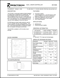 SC1538CS25.TR datasheet: Dual linear controller SC1538CS25.TR