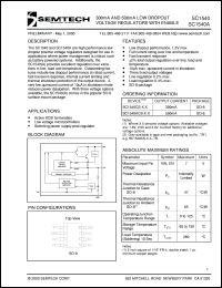 SC1540CS-1.8.TR datasheet: 1.8V 300 mA and 500 mA low dropout voltage regulator SC1540CS-1.8.TR