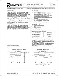 SC1563ISK-3.0TR datasheet: 3.0V very low dropout, low quiescent 500 mA  regulator SC1563ISK-3.0TR