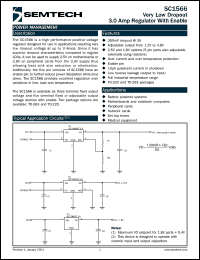 SC1566I5T datasheet: Adjustable very low dropout 3AMP regulator SC1566I5T