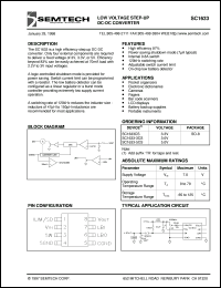 SC1633-5CSTR datasheet: 5.0V low voltage step-up DC-DC converter SC1633-5CSTR