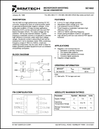 SC1652CSTR datasheet: Micropower inverting DC-DC converter SC1652CSTR