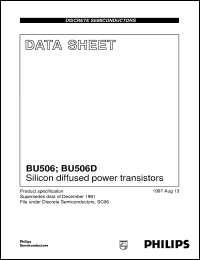BU506 datasheet: Silicon diffused power transistors BU506