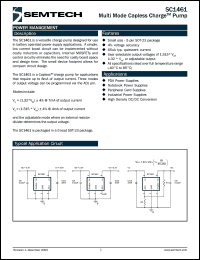 SC1461ISKTR datasheet: Multi mode capless charge pump SC1461ISKTR