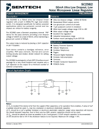 SC2982CSK-3.0.TR datasheet: 3.0V 50mA ultra low dropout, low noise micropower linear regulator SC2982CSK-3.0.TR