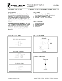 SC4040BSKTR datasheet: Precision shunt voltage reference SC4040BSKTR