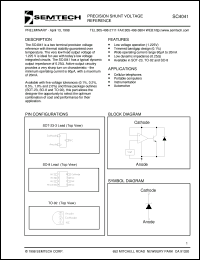 SC4041BZTA datasheet: Precision shunt voltage reference SC4041BZTA
