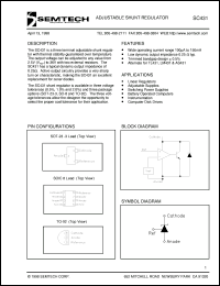 SC431CZ-1TR datasheet: Adjustable shunt regulator SC431CZ-1TR