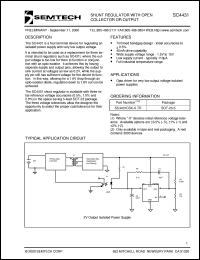 SC4431CSK-0.5TR datasheet: Shunt regulator with open collector or output SC4431CSK-0.5TR