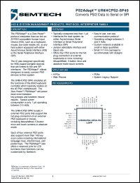 UR6HCSPS2-SP40-FG datasheet: Converts PS/2 data to serial or SPI UR6HCSPS2-SP40-FG