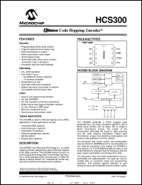 HCS300-/P datasheet: Keetloq code hooping encoder HCS300-/P