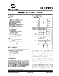 HCS300-I/P datasheet: Keetloq code hooping encoder HCS300-I/P