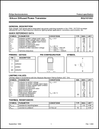 BUJ101AU datasheet: Silicon Diffused Power Transistor BUJ101AU