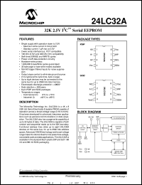 24LC32A-I/SN datasheet: 32K 2.5V I2C EEPROM 24LC32A-I/SN