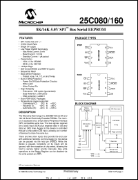 25C080-/P datasheet: 8K,16K 5.0V SPI bus EEPROM 25C080-/P