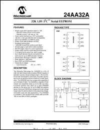 24AA32AT-/SM datasheet: 32K 1.8V I2C EEPROM 24AA32AT-/SM