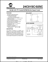 24C01SC-/S datasheet: 1K 5.0V I2C EEPROMs for smart cards 24C01SC-/S