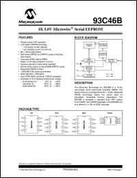 93C46B-/P datasheet: 1K 5.0V microwire EEPROM 93C46B-/P
