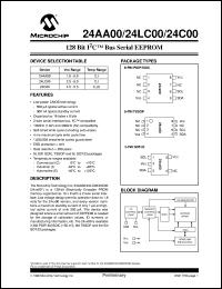 24C00-E/ST datasheet: 128 bit I2C bus EEPROM 24C00-E/ST