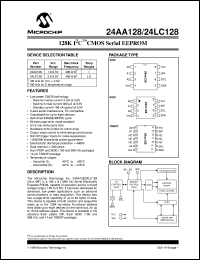 24AA128-I/SN datasheet: 128K I2C CMOS EEPROM 24AA128-I/SN