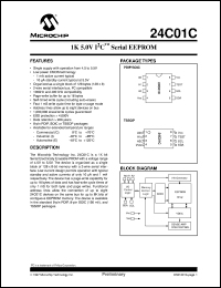 24C01C-/P datasheet: 1K 5.0V I2C EEPROM 24C01C-/P