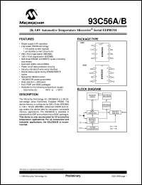 93C56A-E/P datasheet: 2K 5.0V automotive temperature microwire EEPROM 93C56A-E/P