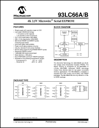 93LC66A-/SN datasheet: 4K 2.5V microwire EEPROM 93LC66A-/SN