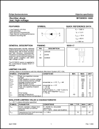 BY359DX-1500S datasheet: Rectifier diode fast, high-voltage BY359DX-1500S